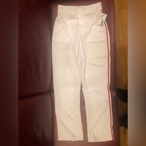 Mens Champro MVP Open Bottom Baseball Pants Size S White/Scarlet Red NEW/ W TAGS